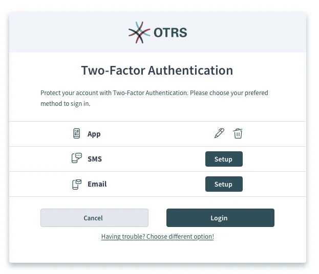 OTRS 2 Factor Authentication