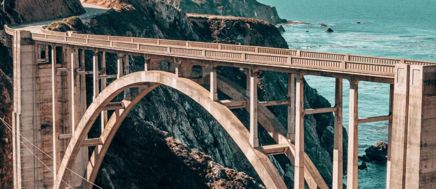 bridge links cliffs