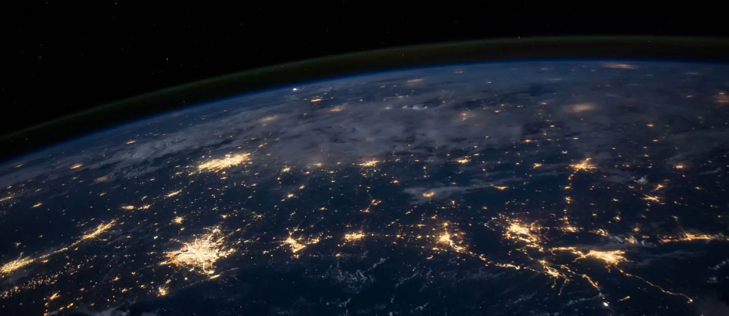 the earth by night from above